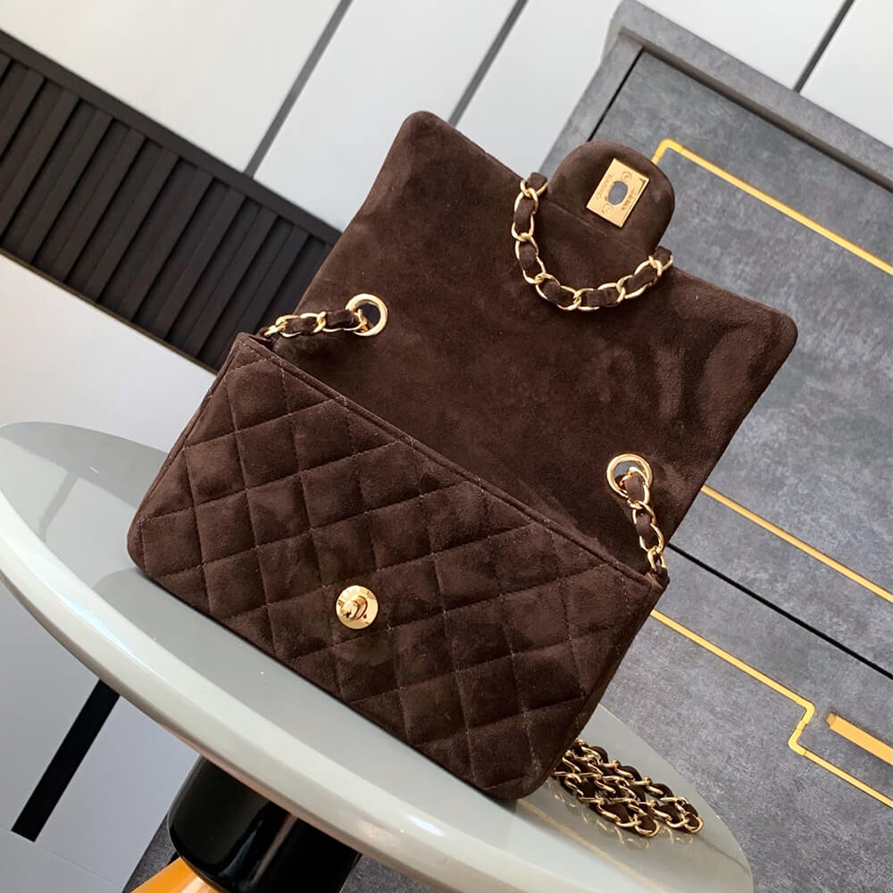 CHANEL SUEDE MINI FLAP BAG(HIGH-END GRADE)